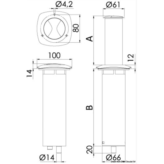 Aurora Lampe led escamotable table de bateau - OSCULATI -  Eclairage extérieur