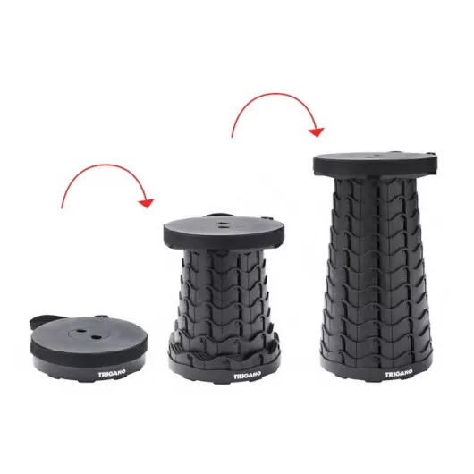 Tabouret télescopique TRIGANO - siège de camping & plein air rétractable plastique