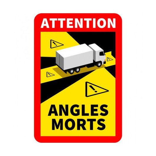 Autocollant angle-mort camping-car EA - adhésif autocollant pour signaler les angles morts sur les camping-cars poids lourds.