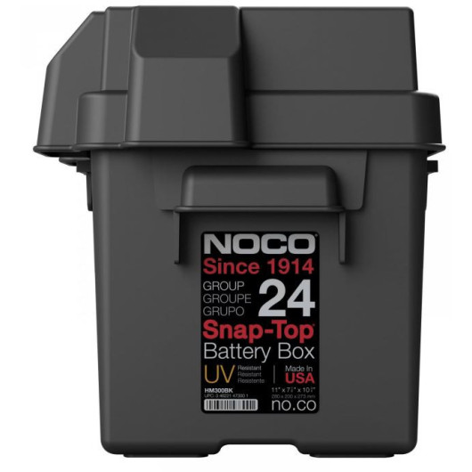 Bac à batterie renforcé Noco pour bateau et fourgon aménagé | Accessoires batterie | De face