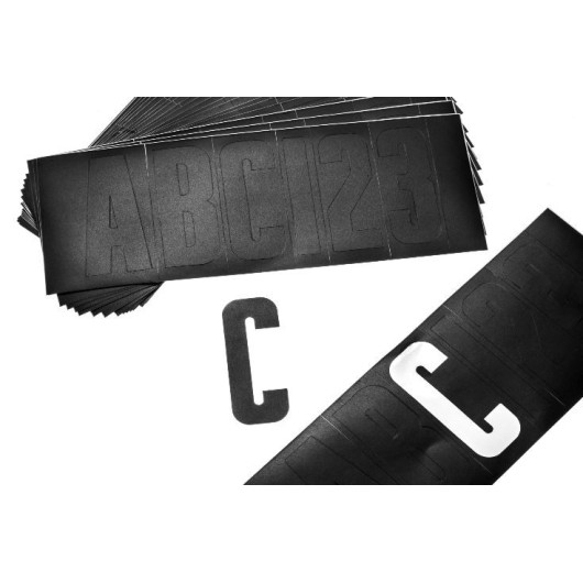 ATTWOOD Kit lettres immatriculation noir