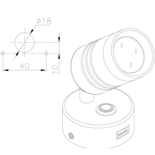Applique avec prise USB - TREM - Eclairage intérieur