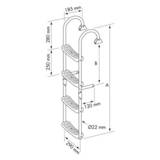 Echelles inox pliable à 180° - PLASTIMO -Echelle de bain