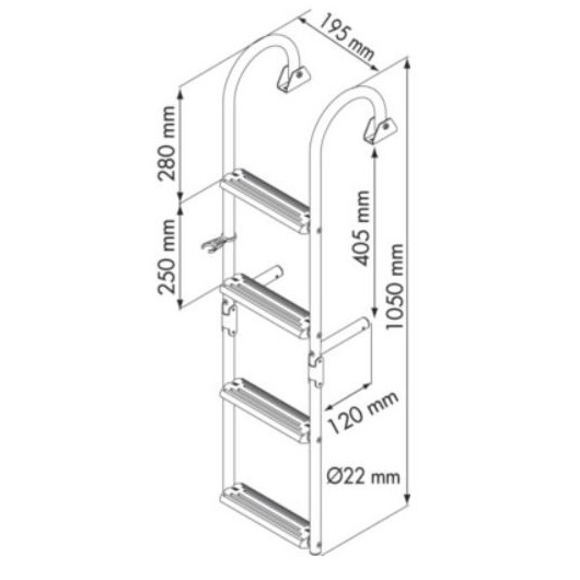 Echelle marches étroites-PLASTIMO - Echelle de bain