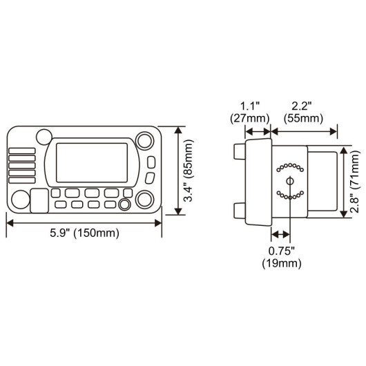 STANDARD HORIZON GX 1800 GPS - radio VHF marine fixe avec GPS & ASN pour bateau - H2R Equipements