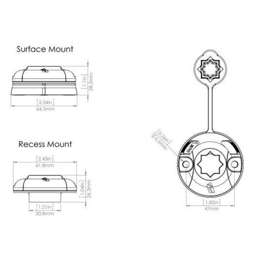 Paire de Starport Railblaza | Support de fixation équipements bateau | Dimensions