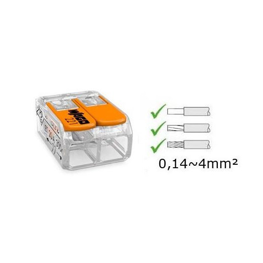 Connecteur Wago 221 - 2,3 ou 5 entrées pour câbles 0,14 à 4 mm² | cosse rapide pour bateau et van aménagé | tout type de câble