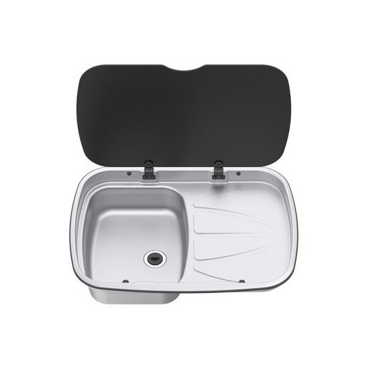 THETFORD Argent Sink - évier avec égouttoir & couvercle de camping-car & fourgon aménagé - H2R Equipements