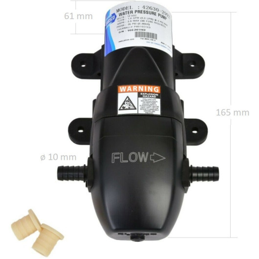 Par-Max 1 - 3,8 L/m JABSCO - Groupe d'eau, pompe automatique 12V pour bateau, van & camping-car