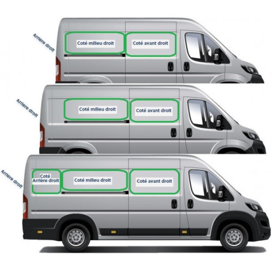 Baie latérale CARBEST pour Fiat Ducato | fenêtre verre pour fourgon et van aménagé | positionnement