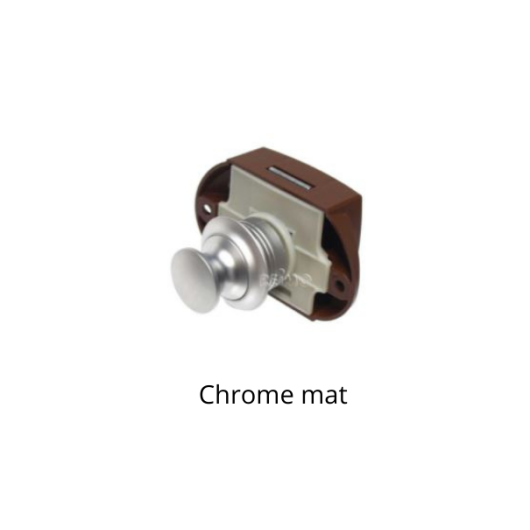 Serrure MPK Push Lock gris foncé | bouton poussoir pour meuble camping-car et bateau | chrome mat