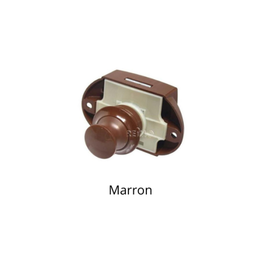 Serrure MPK Push Lock gris foncé | bouton poussoir pour meuble camping-car et bateau | marron