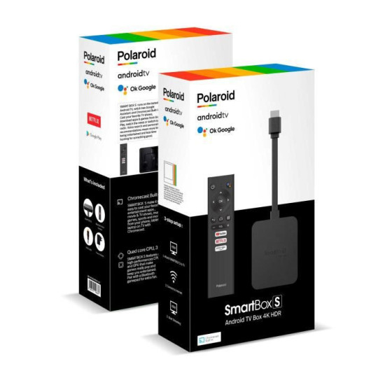 Smart Box S 4K POLAROID - module high-tech pour transformer une TV en Smart TV à bord du camping-car.