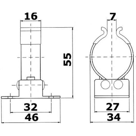 Support inox tubes 30 à 35mm SEAWORLD - Equipement extérieur bateau - H2R Equipements