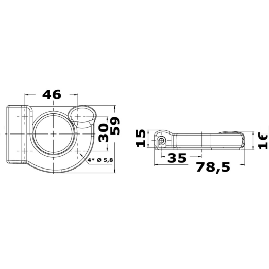 Support rabattable gaffe et canne OSCULATI - Equipement bateau - H2R Equipements