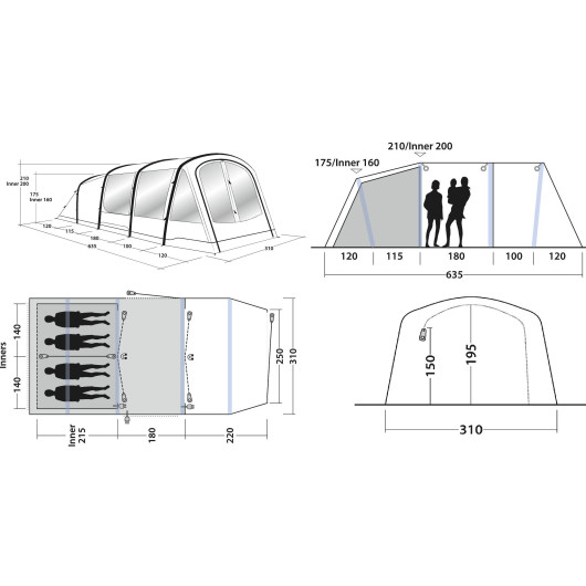 OUTWELL Parkdal 4PA tente gonflable 4 personnes