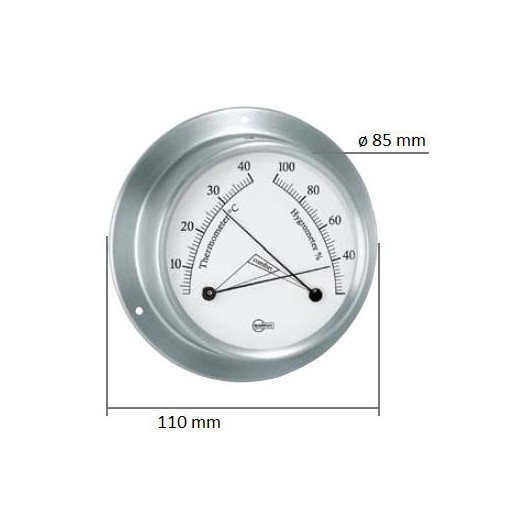 Equipement & accastillage bateau : BARIGO Sky thermomètre / hygromètre avec écran blanc