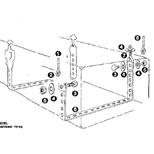 Kit de fixation universel Lilie | installer le réservoir d'eau sous le châssis du van ou fourgon | schéma installation