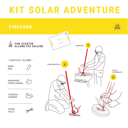 Adventure Kit SOLAR BROTHER - allume-feu solaire et miroir de complaisance pour le bateau.