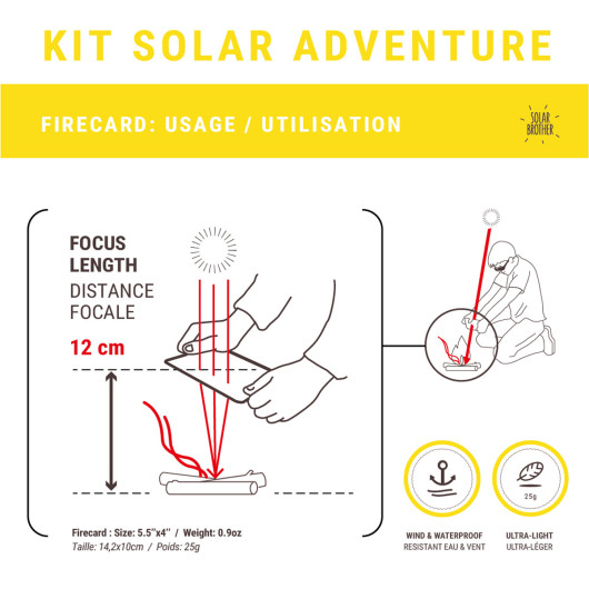 Adventure Kit SOLAR BROTHER - allume-feu solaire et miroir de complaisance pour le bateau.