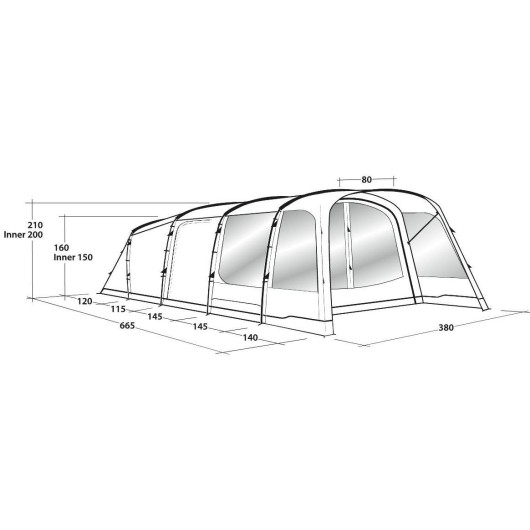 Greenwood 6 OUTWELL | tente tunnel 6 personnes 2 chambres arceaux fibre de verres