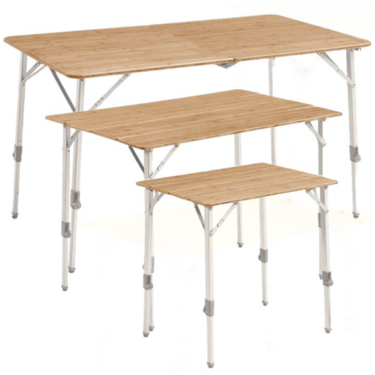 Table pliante plateau plein bambou Custer S/M/L - OUTWELL - Table de camping
