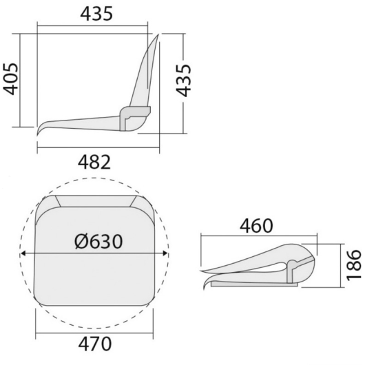 siège bateau pliant De Luxe OSCULATI  - Equipement bateau - H2R Equipements