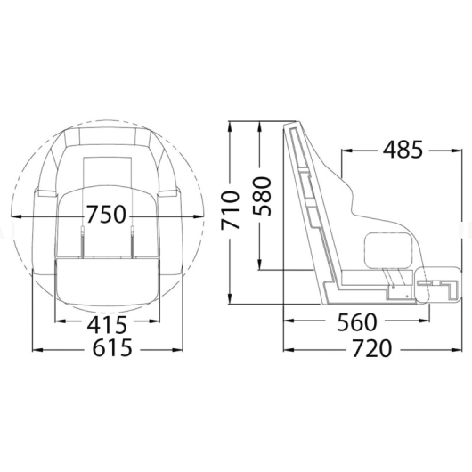 Fauteuil assis / debout vinyl HQ OSCULATI - Equipement bateau - H2R Equipements