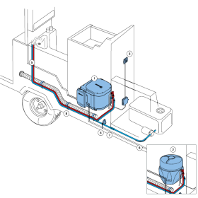 TRUMA Boiler gaz B10, chauffe-eau pour camping-car, van et fourgon aménagé :  vu schéma de montage simplifié