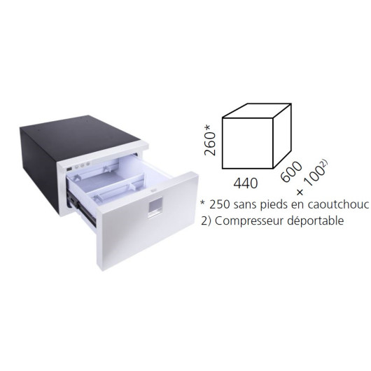 Drawer DR 30 Black ISOTHERM - frigo tiroir noir à compresseur van, fourgon & bateau