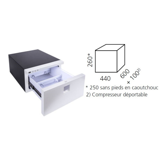 Drawer DR 30 White ISOTHERM - frigo tiroir blanc 12/24 V bateau, fourgon & van