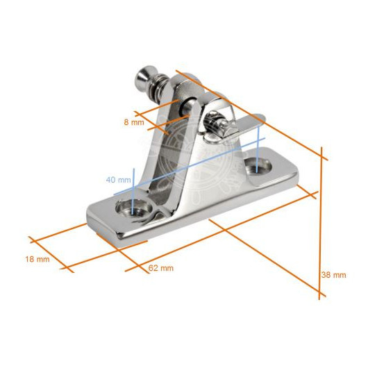 OSCULATI base à chape 90° goupille ø 6 mm