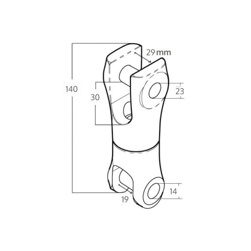 Jonction Twist Chaîne/Ancre 10-12 Mm OSCULATI - Inox 316L - Pour Ancres Asymétriques (Bruce, Delta)