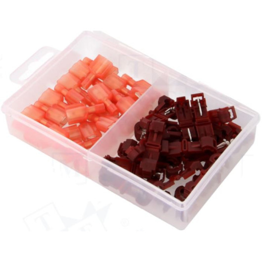 Kit de 50 cosses connexion rapide rouges NINIGI auto-dénudant pour câble 0,5 à 1,5 mm²