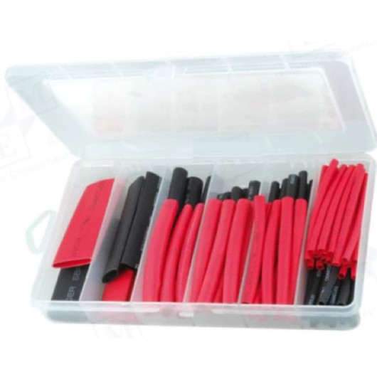 YATO Kit 80 gaines thermorétractable 3:1 pour câble et cosse électrique.