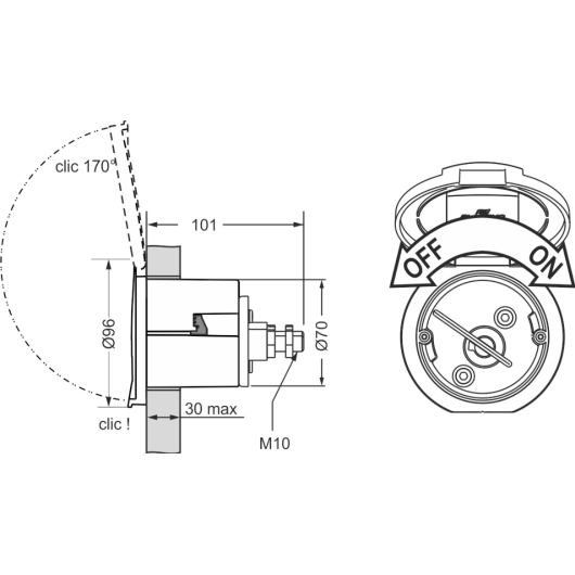 EZ Elec Coupe circuit rond PLASTIMO - Coupe-circuit bateau & camping-car