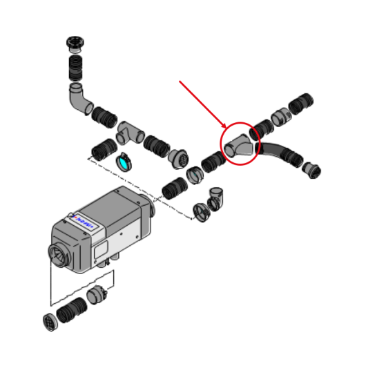 WEBASTO Raccord Y Ø 80 - 60 mm