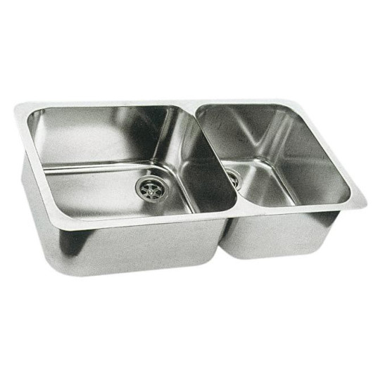 Évier double cuve Osculati inox 600x320mm à encastrer | Bateau, camping-car, caravane, fourgon et food truck