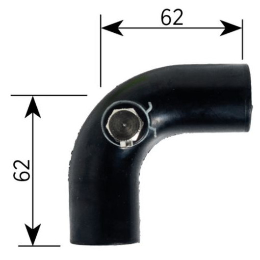 Coude caoutchouc 90° ø 22 mm avec purge ALDE - chauffage à eau camping-car & bateau