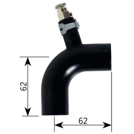 Coude caoutchouc 90° ø 22 mm avec purge ALDE - chauffage à eau camping-car & bateau