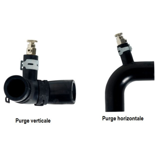 Coude caoutchouc 90° ø 22 mm avec purge ALDE - chauffage à eau camping-car & bateau