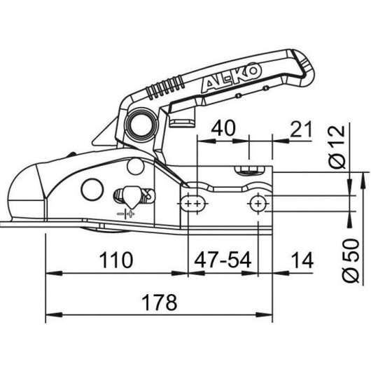 Tête d'attelage AK 270 AL-KO - stabilisateur AL-KO pour caravane et remorque.