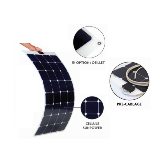 EM kit solaire X-flex ETFE noir 116W - VICTRON Bluesolar MPPT 75/10