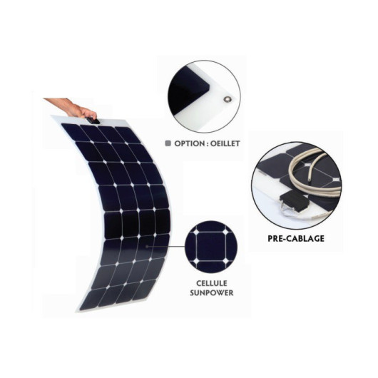 EM kit solaire X-flex ETFE noir 115W - VICTRON Bluesolar MPPT 75/10