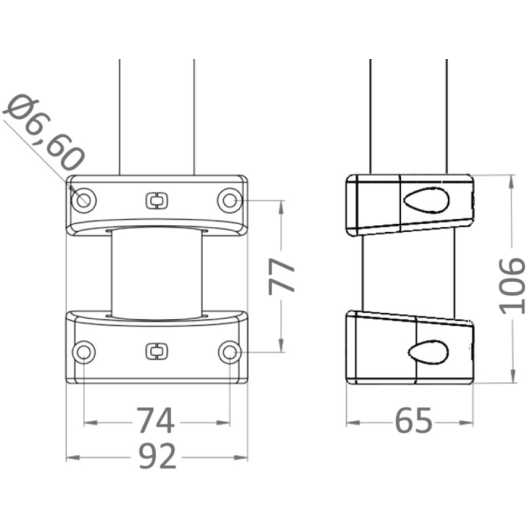 Etriers pour tube carbon ø 38 mm OSCULATI - Accessoire bimini & taud de soleil bateau