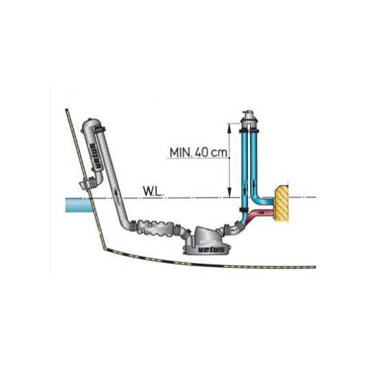 Coude anti-siphon ø13 à 32 mm | Clapet VETUS ASD Embout plomberie, raccord & accessoire réservoir