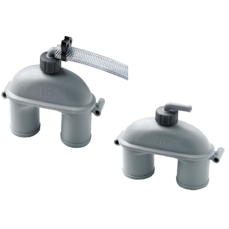 Double siphon évier 1 1/2''x50mm avec clapet anti-retour selon DIN 13562