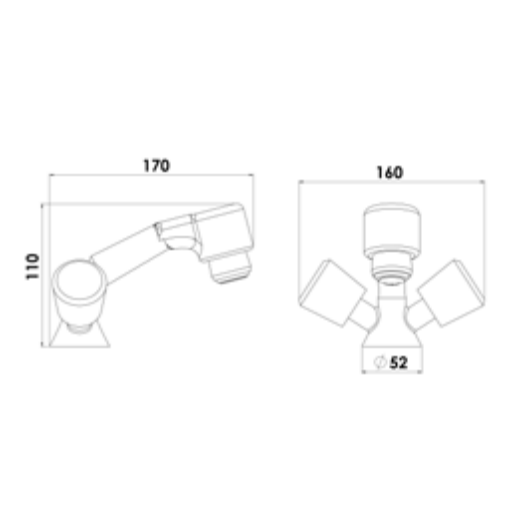 Robinet mélangeur douchette double jet TREM - robinet avec douchette pour fourgon et van aménagé.