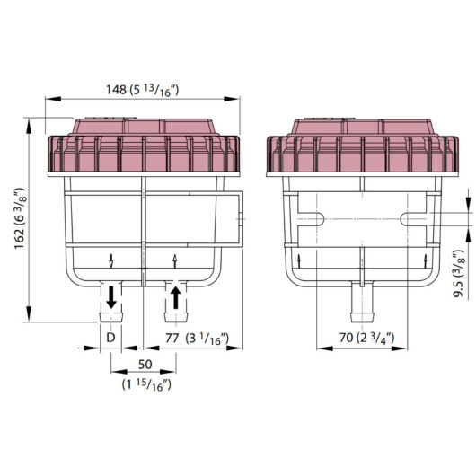 VETUS NSF Filtre anti-odeur gasoil ø 16 à 25 mm Circuit carburant en bateau