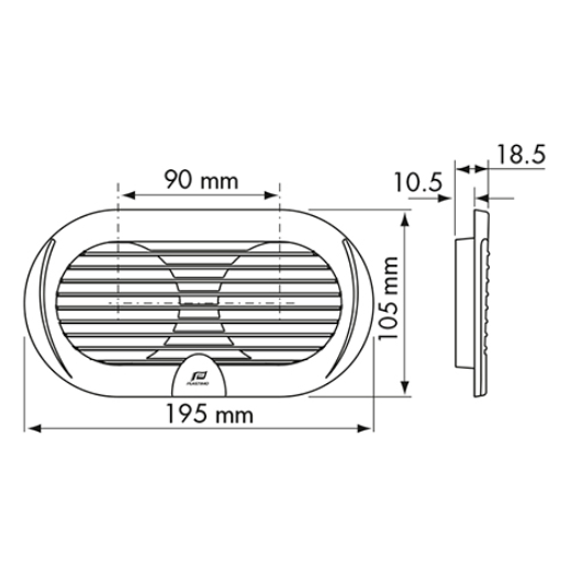 PLASTIMO Grille sortie double